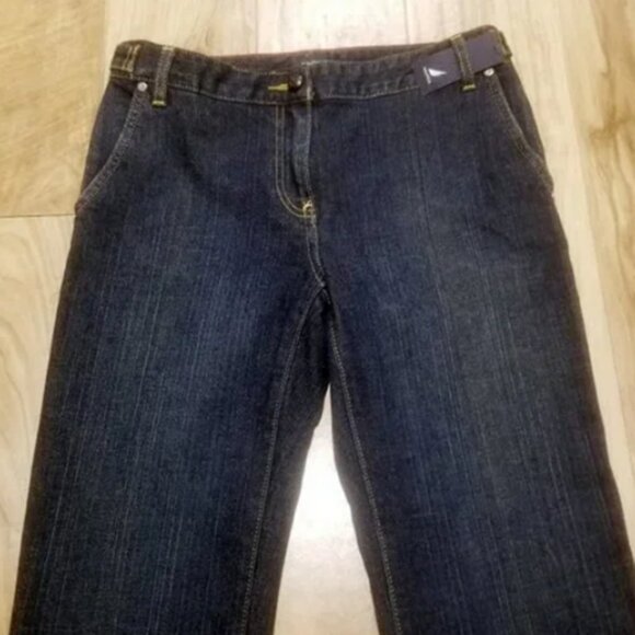 Nwt Nautica Dark Wash Denim Cropped Pants Cuffed Capris Jeans Size 4 Mid-Rise - Picture 5 of 14